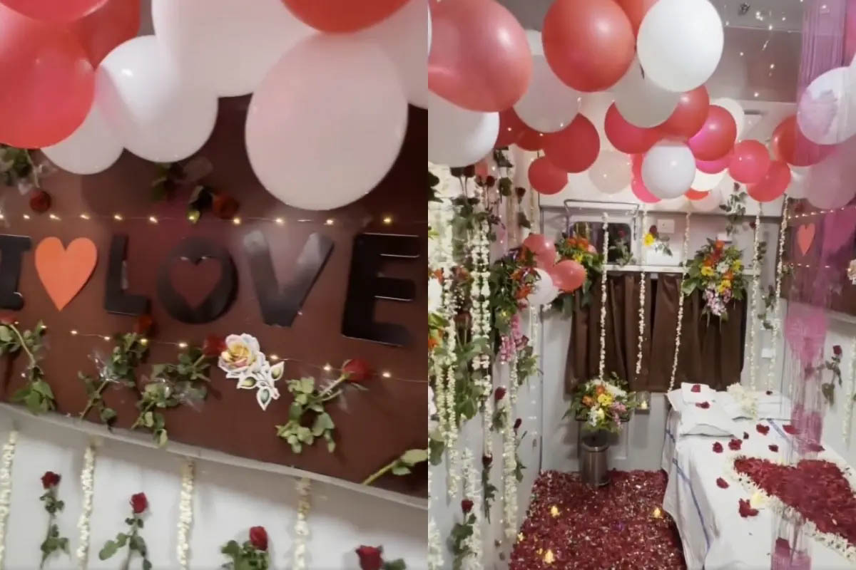 రైల్లో హనీమూన్ సెటప్ చేసుకున్న జంట.. నెట్టింట వైరల్.. టీటీఈపై వేటు